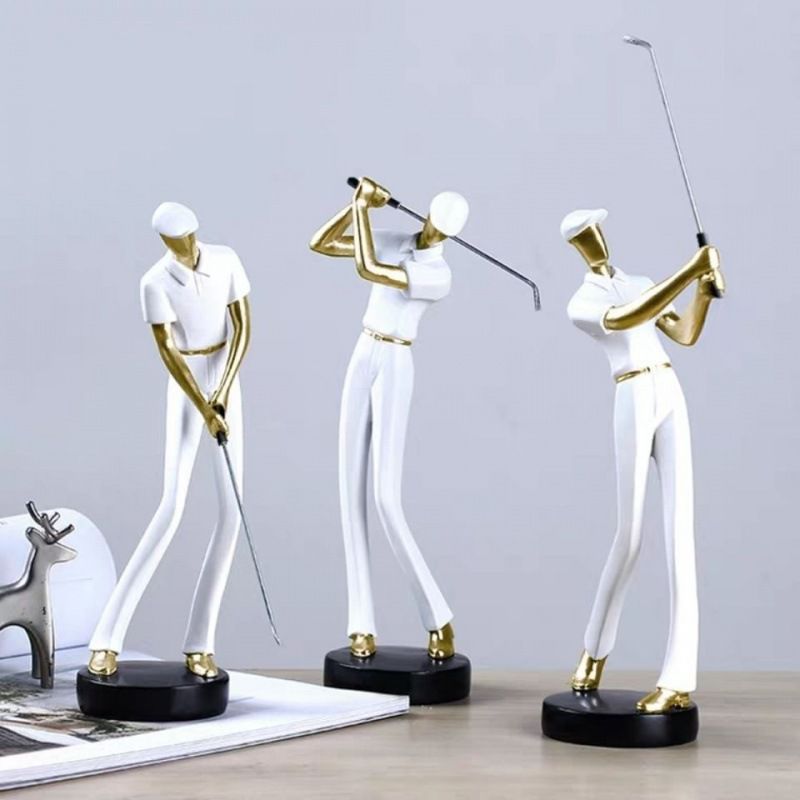 Minimalist Golf Sculpture — Modern Resin Décor for Golf Lovers