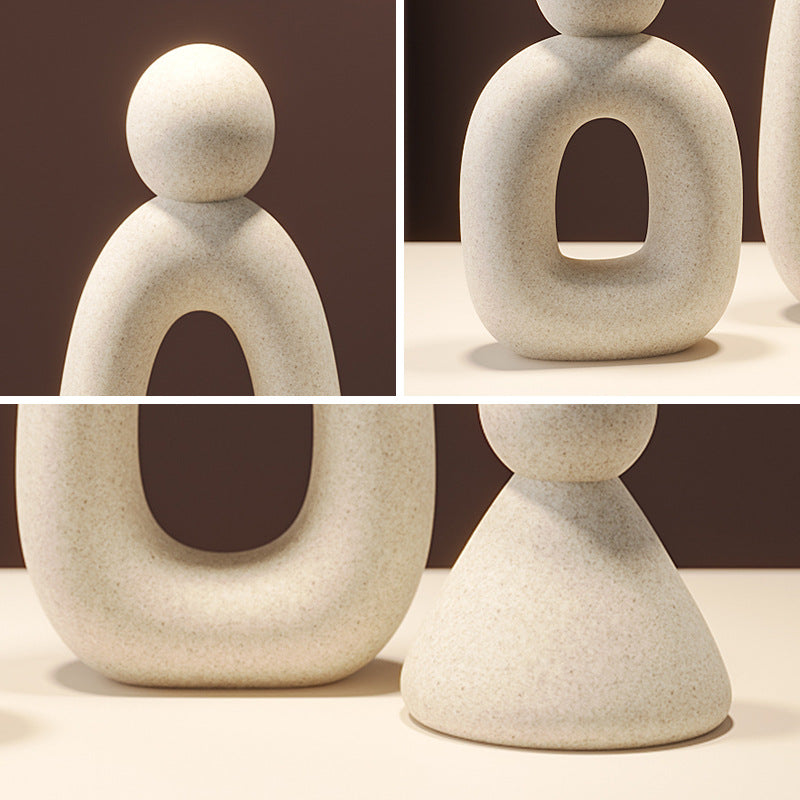 Minimalist Family of Three Sculpture — Modern Resin Art Decor