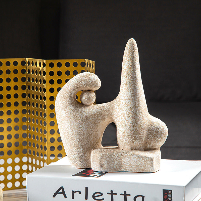 Minimalist Ceramic Abstract Sculpture – Modern Artistic Home Décor
