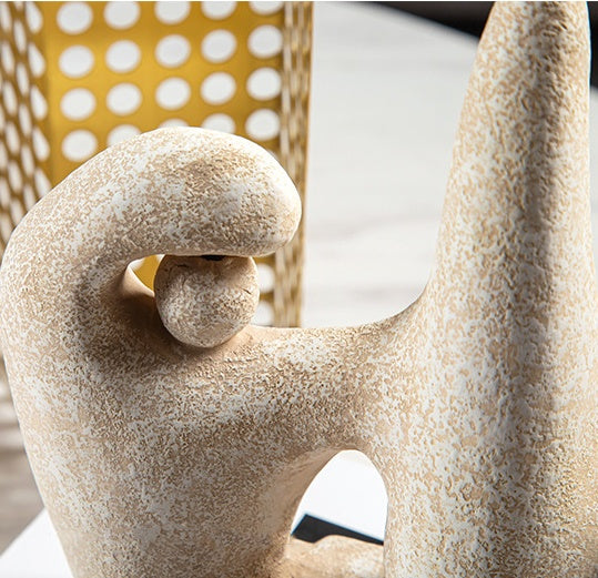 minimalist porcelain art figurine on shelf home styling