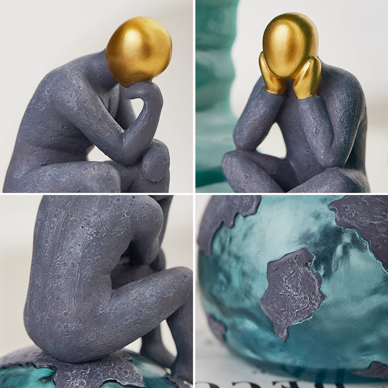 The Contemplation Duo™ — Abstract Resin Thinker Sculptures | Modern Home Décor Figurines