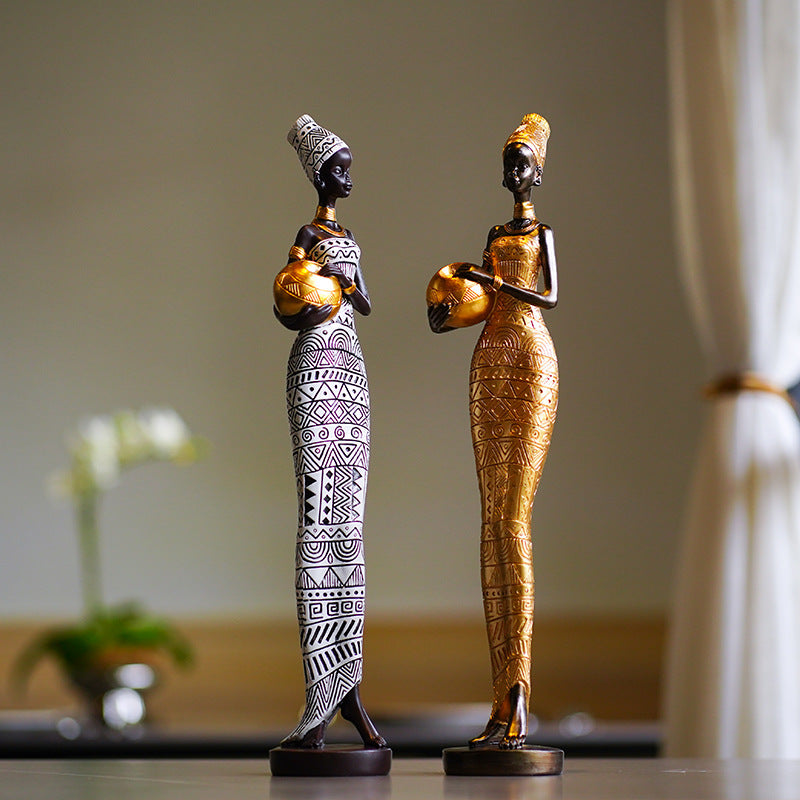 Minimalist resin sculpture of a black woman – The Muse modern home décor

