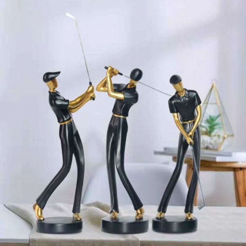 Minimalist Golf Sculpture — Modern Resin Décor for Golf Lovers