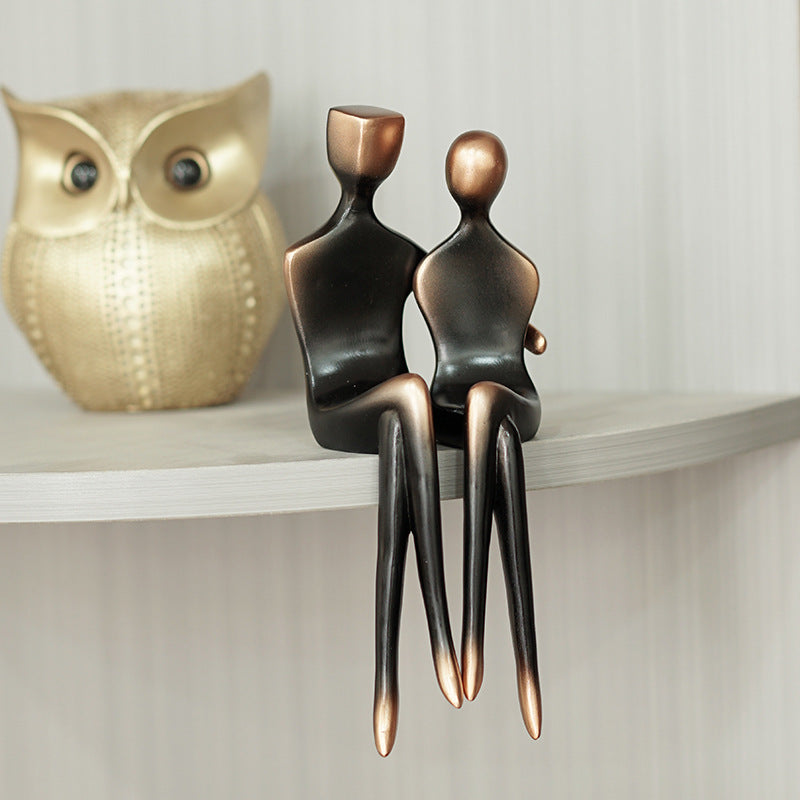 Minimalist Abstract Couple Sculpture – Modern Resin Art for Home Décor