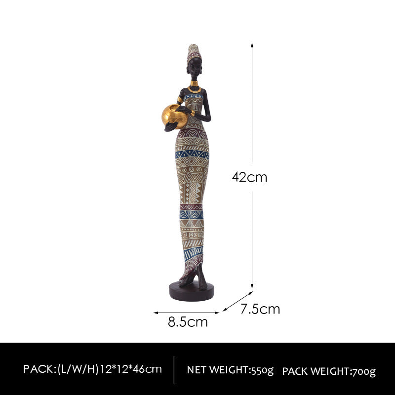 Minimalist resin sculpture of a black woman – The Muse modern home décor
