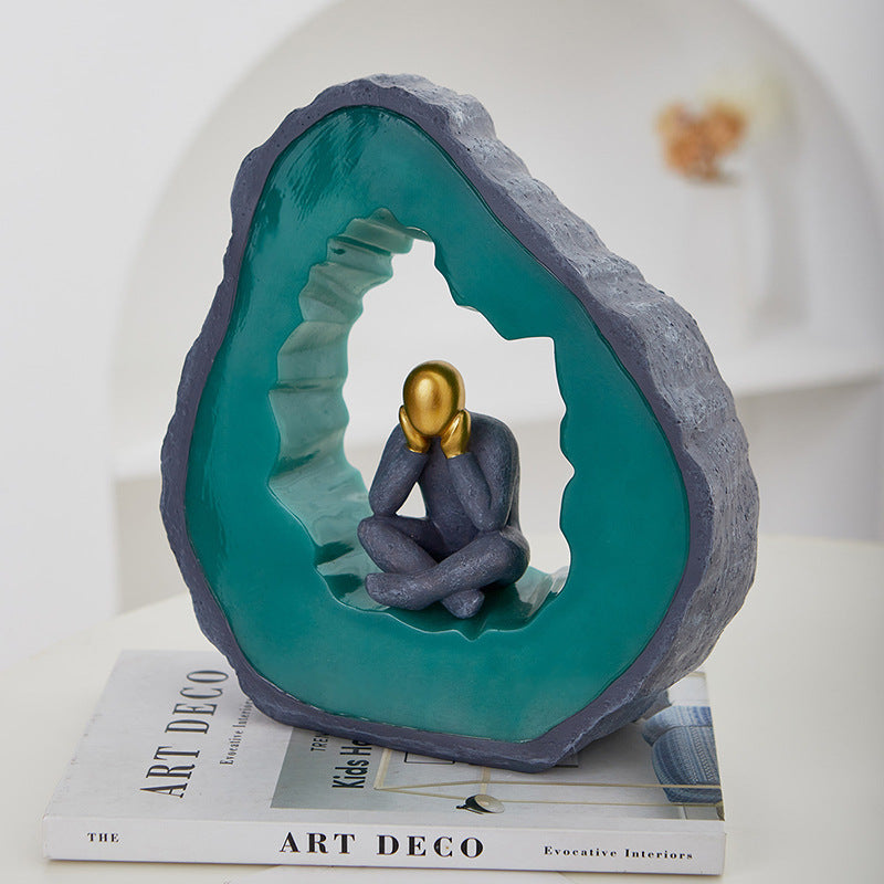 The Contemplation Duo™ — Abstract Resin Thinker Sculptures | Modern Home Décor Figurines