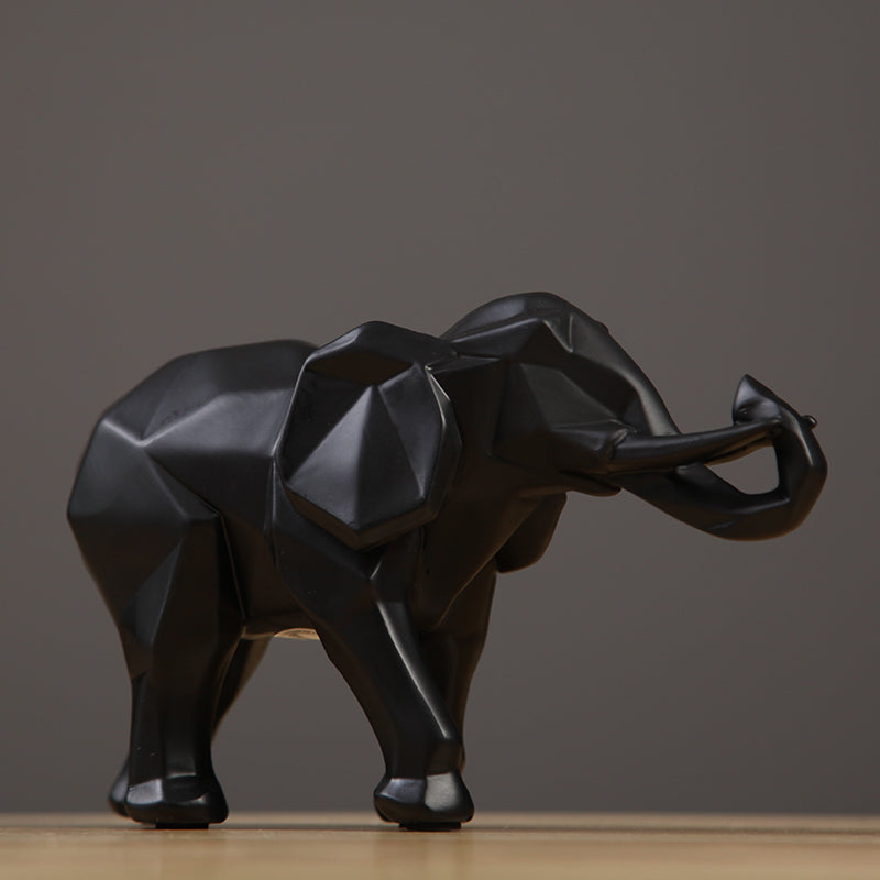 Modern Geometric Elephant Sculpture — Minimalist Resin Art Décor | Home Decoration