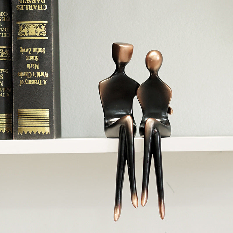 Minimalist Abstract Couple Sculpture – Modern Resin Art for Home Décor