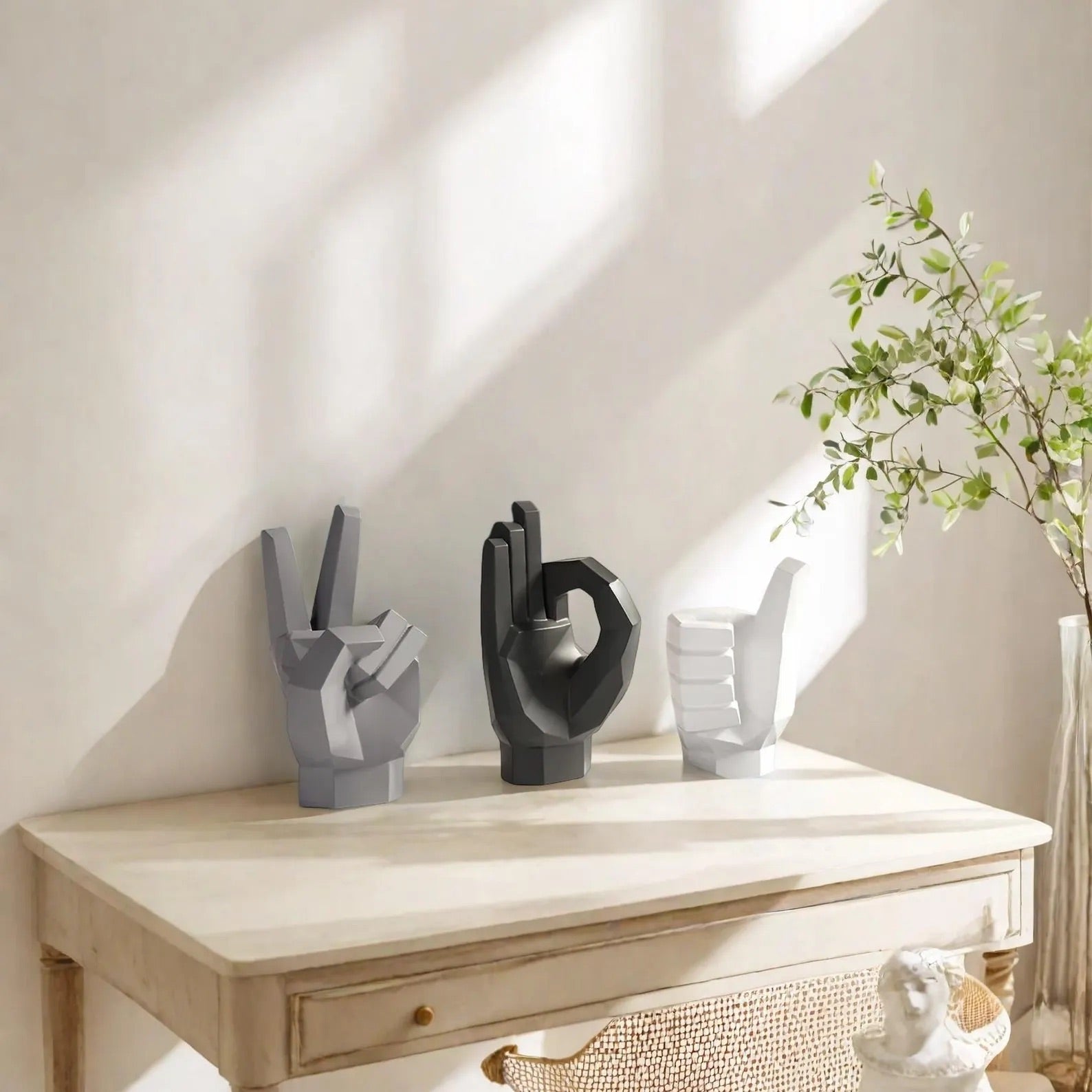 Gesture Icons Sculpture Set — Contemporary Resin Art for Creative Spaces