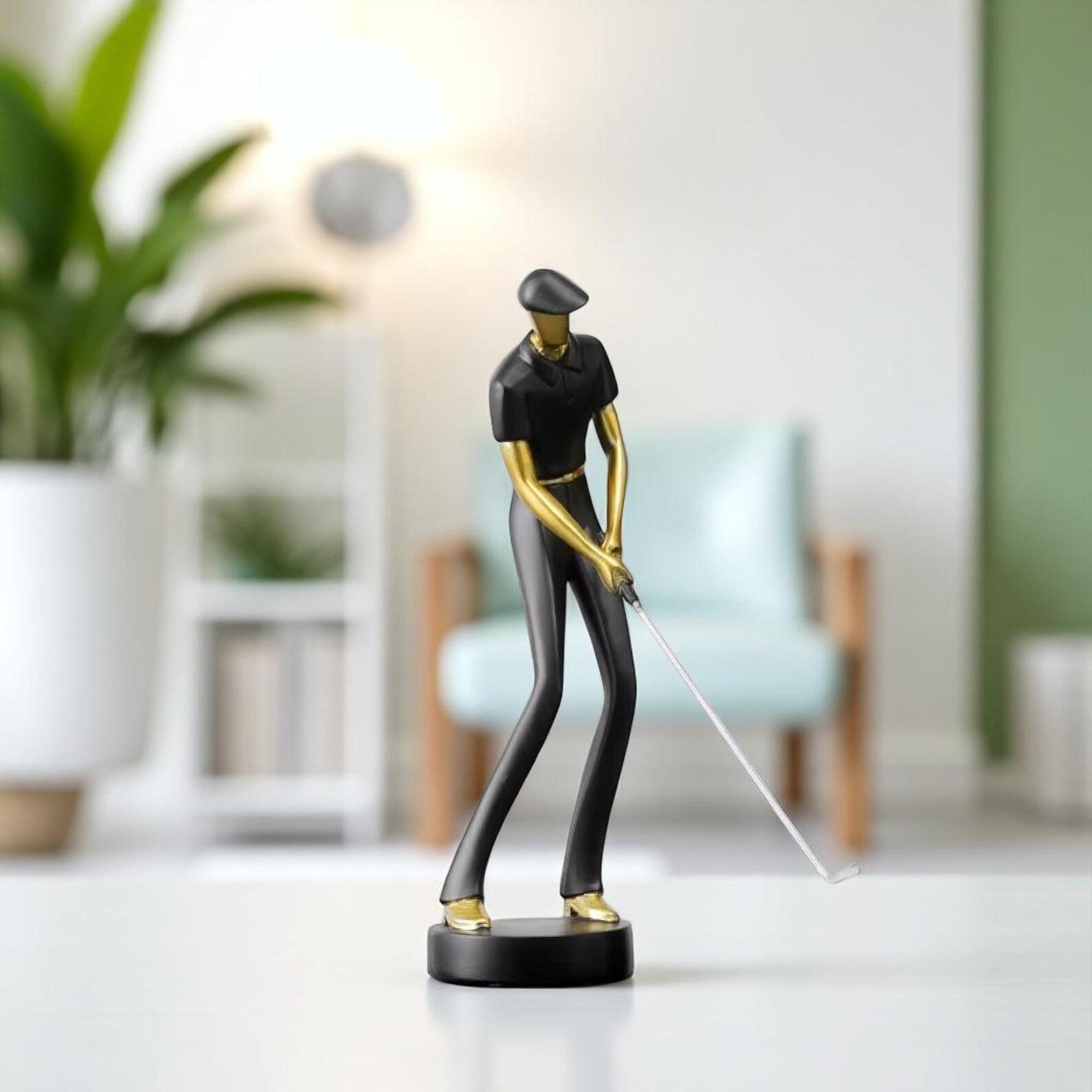 Minimalist Golf Sculpture — Modern Resin Décor for Golf Lovers