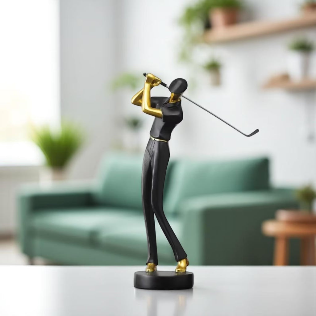 Minimalist Golf Sculpture — Modern Resin Décor for Golf Lovers