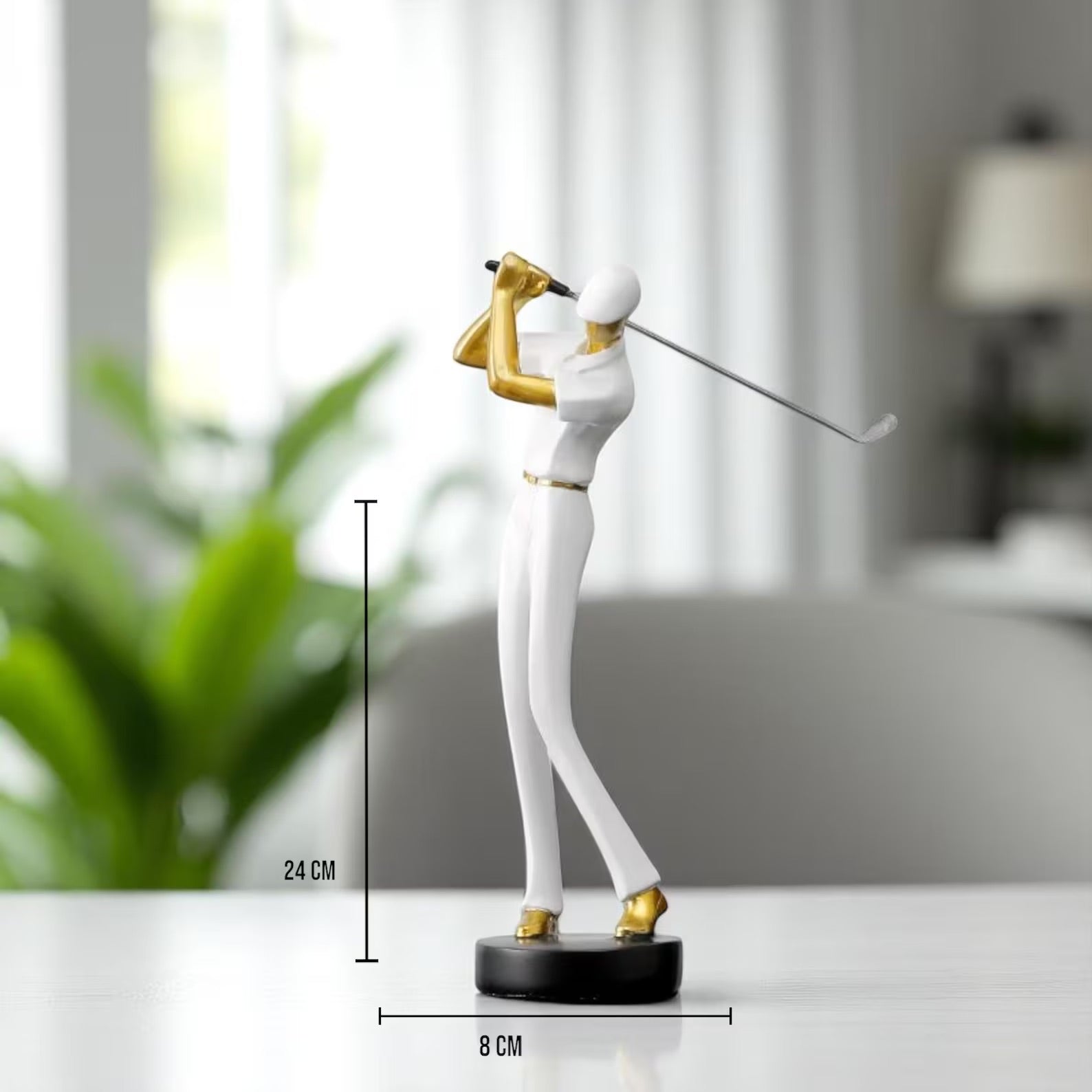 Minimalist Golf Sculpture — Modern Resin Décor for Golf Lovers