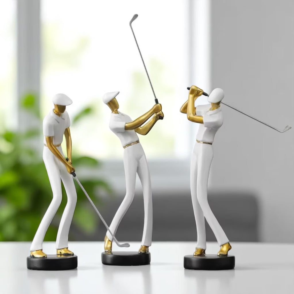 Minimalist Golf Sculpture — Modern Resin Décor for Golf Lovers