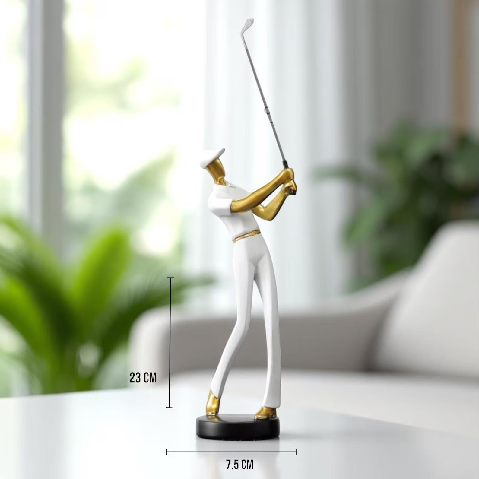 Minimalist Golf Sculpture — Modern Resin Décor for Golf Lovers
