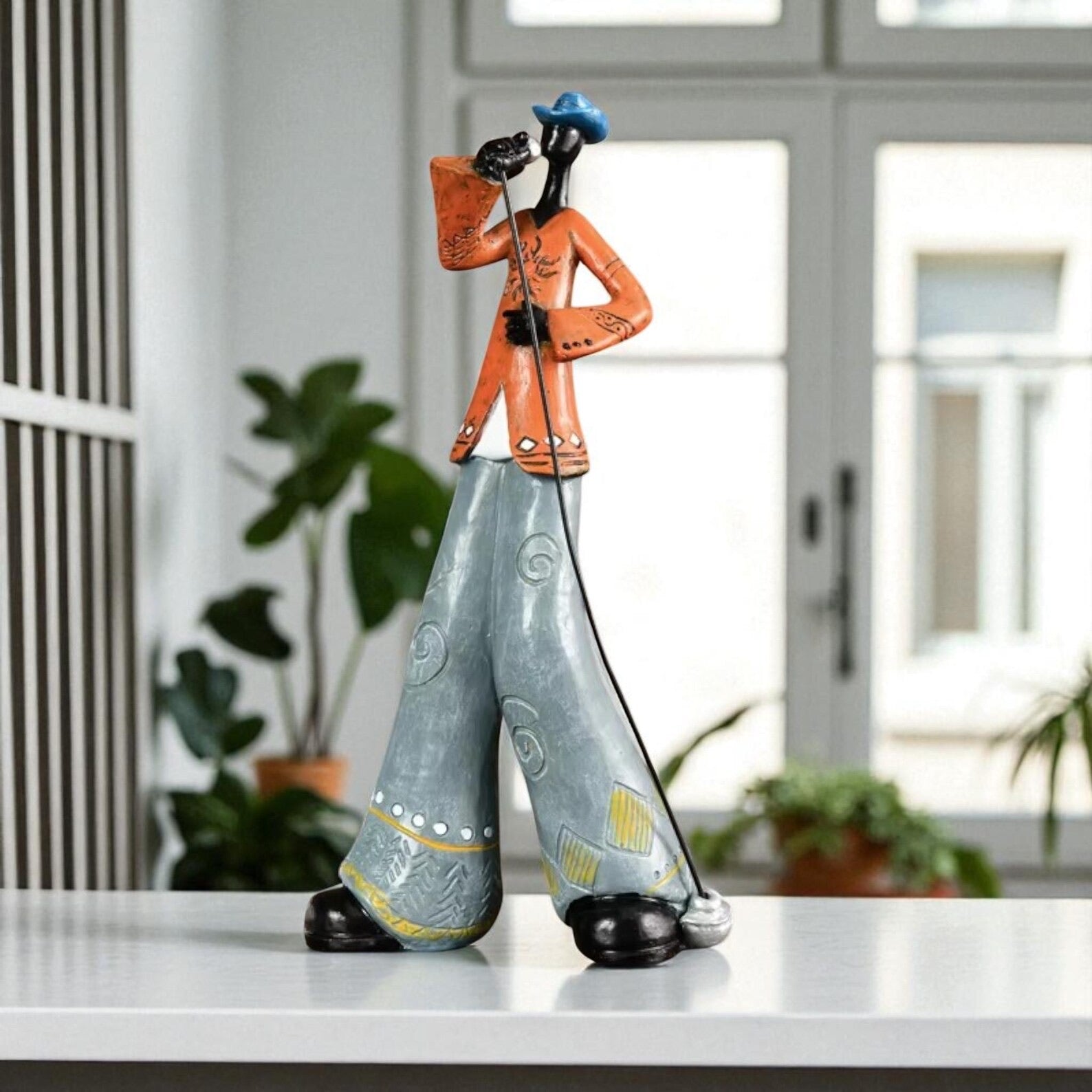 Abstract Resin Jazz Band Sculptures — Vibrant Musical Figurine Set