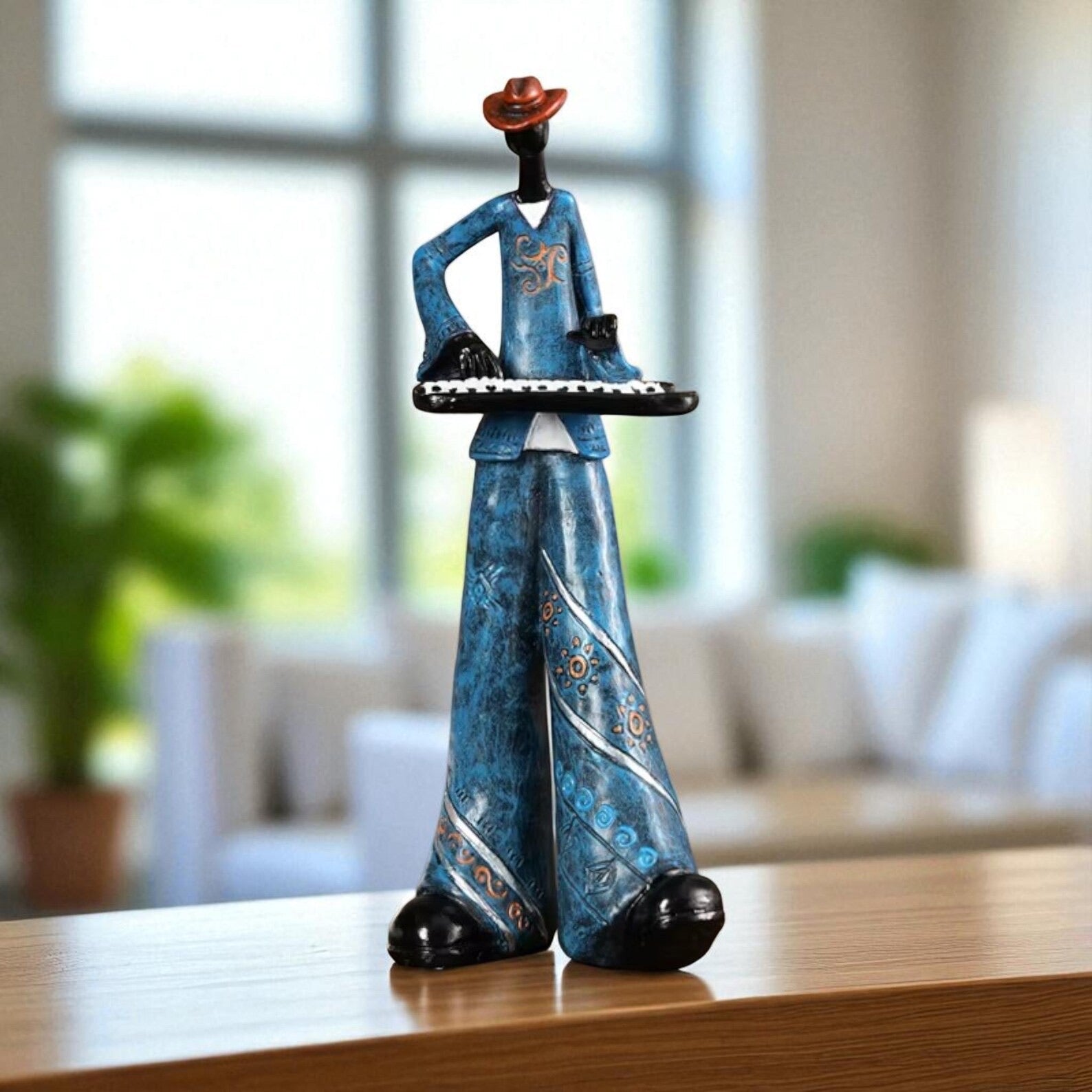 Abstract Resin Jazz Band Sculptures — Vibrant Musical Figurine Set