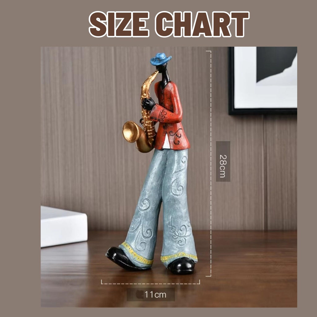 Abstract Resin Jazz Band Sculptures — Vibrant Musical Figurine Set