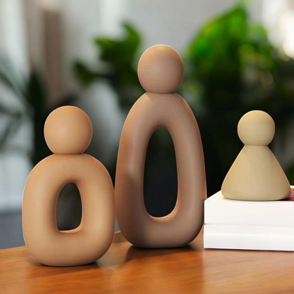 Minimalist Family of Three Sculpture — Modern Resin Art Decor