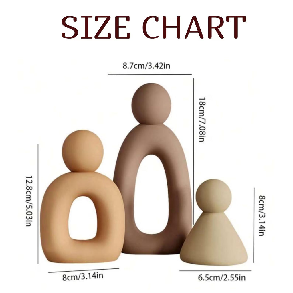 Minimalist Family of Three Sculpture — Modern Resin Art Decor
